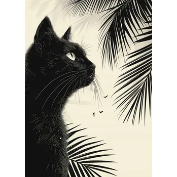 Plakát Plakát Zamyšlení ve stínu palem bez rámu 39,5 x 55 cm