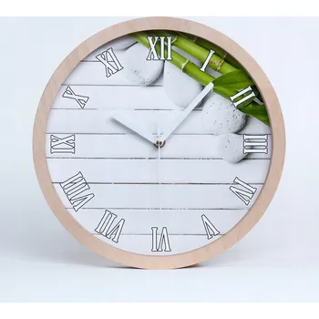 Hodiny Nástěnné hodiny dřevěné římské bambusové fi 30 cm