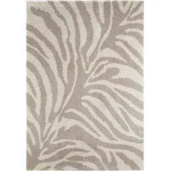 Koberec Béžový chlupatý koberec SHAGGY se vzorem zebra Mint Rugs 80x150 cm