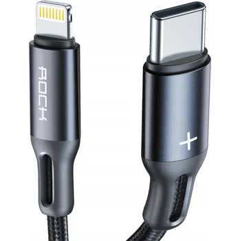 Datový kabel Kabel Rock USB-C na Apple Lightning 1 m černý