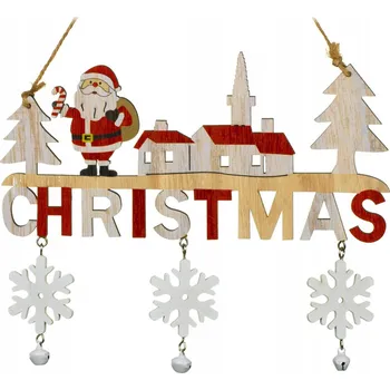 Vánoční ozdoba Dřevěná Závěsná Ozdoba Na Stromeček, na Zeď, Vánoční Dekorace Závěsná 22 cm