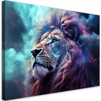 Obraz OBRAZ NA PLÁTNĚ Lev Abstrakce Modrá 90x60