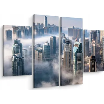 Obraz Čtyřdílný obraz DUBAJ Mlha Panorama 3D 80x60