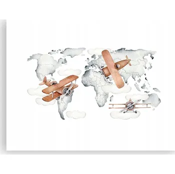 Obraz Obraz plakát do obýváku, ložnice 40x30 mapa světa foto na zeď bez rámu