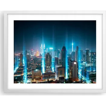 Obraz Obraz plakát na zeď v bílém rámu 50x40 město foto plakáty do obýváku