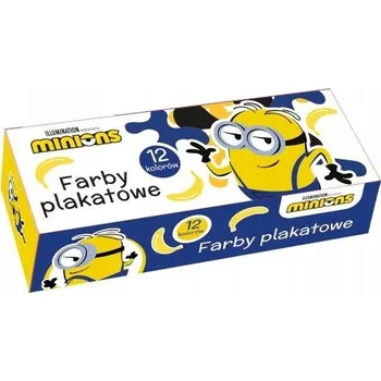 Vodová barva PLAKÁTOVÉ BARVY ŠKOLNÍ 12 barev x 20 ml INTENZIVNÍ Mimoni BENIAMIN