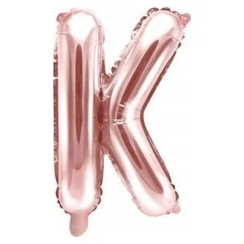 Balónek Fóliový balónek písmeno "K" růžově zlatý ~40 cm