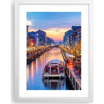 Obraz Obraz plakát v bílém rámu do obýváku 30x40 foto plakáty na zeď s motivem města