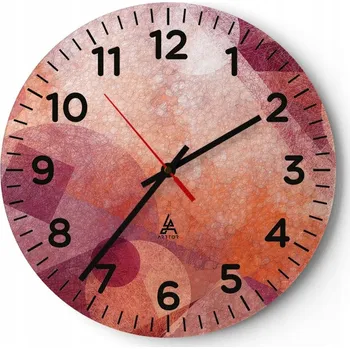 Hodiny Nástěnné hodiny do obýváku 40x40 Abstrakce Kulatý Skleněné hodiny Loft Tiché