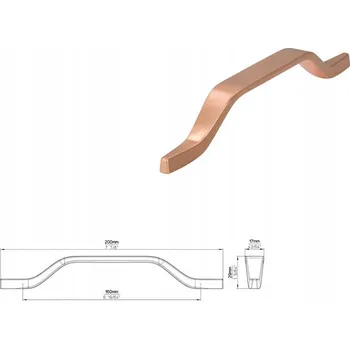 Nábytkové kování Nábytková úchytka SIRO 2318-200ZN74 , kartáčovaná měď, matná