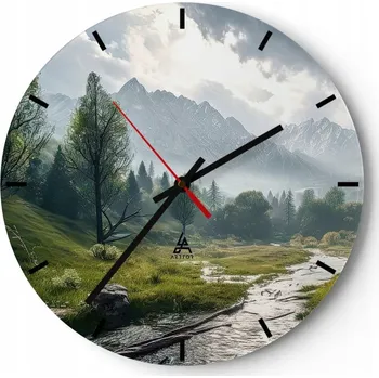 Hodiny Nástěnné hodiny do kuchyně 30x30 Krajiny | Skleněné hodiny do obýváku | Tiché