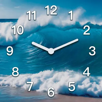 Hodiny Nástěnné hodiny do kanceláře vlna voda moře příroda modrá 60x60 cm