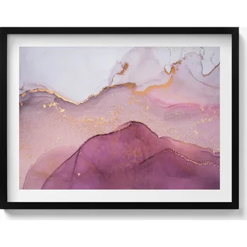 Obraz Nástěnný obraz v černém rámu dekorace interiéru Růžová Abstrakce 80x60 cm