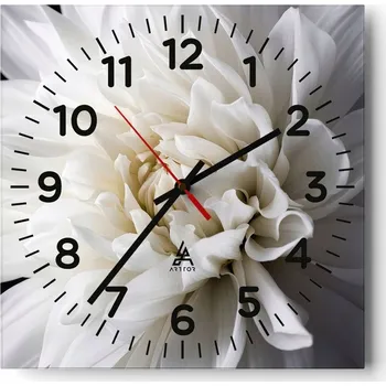 Hodiny Nástěnné hodiny do obýváku 40x40 Květina Tiché hodiny na skle Stylové tiché