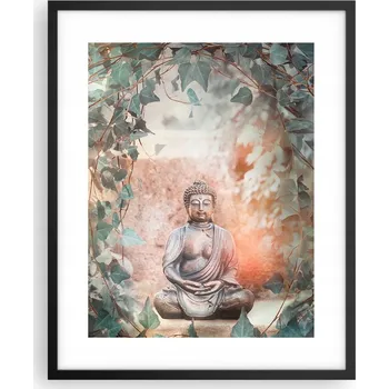 Obraz Foto obraz plakát na zeď v černém rámu 40x50 Buddha plakáty do obýváku