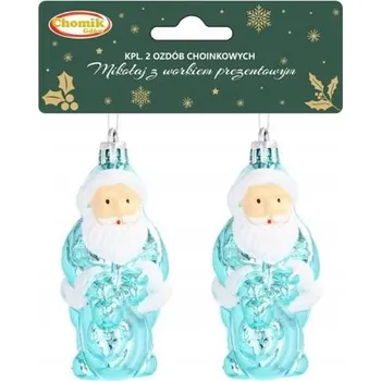 Vánoční dekorace Vánoční Baňky tvarovky Mikuláš 11 cm 2 ks