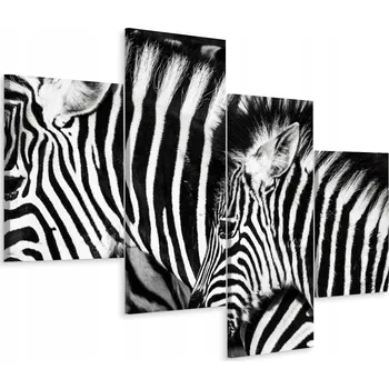 Obraz Čtyřdílný obraz STÁDO Zeber Zvířata 3D 80x50
