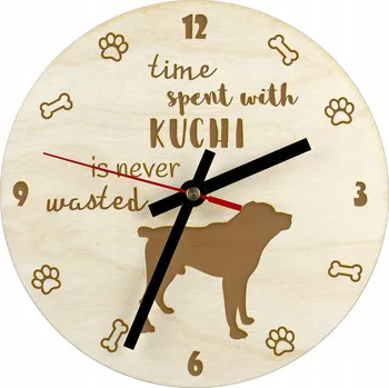 Hodiny Kuchi, Sage Jangi - hodiny se psem, dřevěné hodiny, nástěnné hodiny pro milovníky