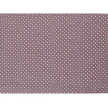 Bavlněná látka Puntíček bílý 2 mm na starorůžové