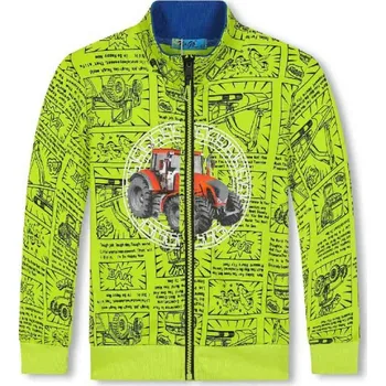 Chlapecké oblečení CHLAPECKÁ MIKINA NA ZIP S TRAKTOREM BF Barva: Zelinkavá, Velikost: 98