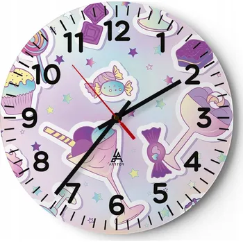 Hodiny Kuchyňské nástěnné hodiny 30x30 Pro Děti Moderní skleněné hodiny Tiché