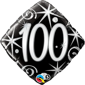 Balónek Fóliový balónek 18" (45 cm) diamantový elegantní třpytky a víry