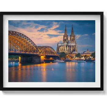 Obraz Moderní nástěnná dekorace obraz v černém rámu Pohled na radnici 80x60 cm