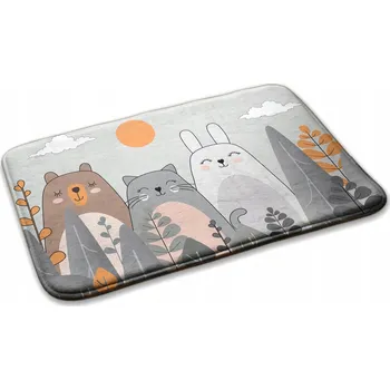 Obraz Dekorativní Kobereček s Protiskluzovou Podložkou do Dětského Pokoje - Zvířátka v Lese