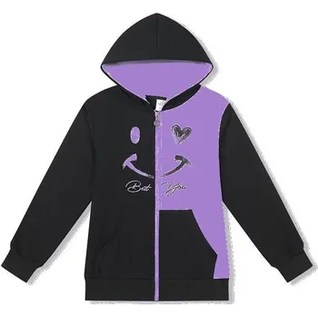 Dívčí mikina DÍVČÍ MIKINA MM9816 VELIKOSTI 134-164 Velikost: 164, Barva: Černá/ fialková