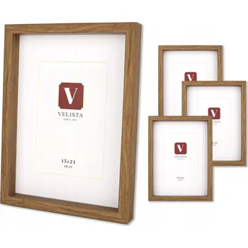 Obraz Rámeček na fotografie hluboký 10x15 box 3D stín hrubý sada 4 ks (hnědá)