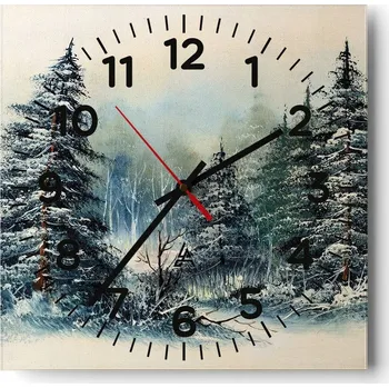 Hodiny Kuchyňské nástěnné hodiny 30x30 Krajina Skleněné hodiny do obýváku Moderní Tiché