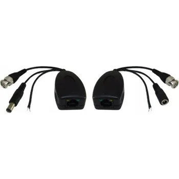 Pasivní video transformátor BNC s napájením a datovým vedením pro LED