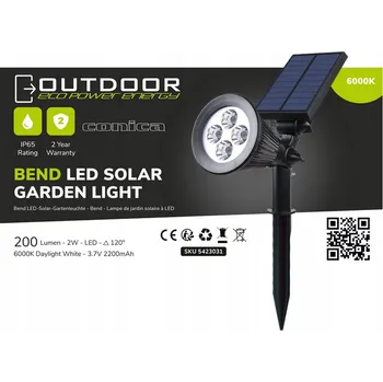 Venkovní osvětlení Solární lampa Eco Power Energy Solární lampa černá 39,5 cm 1 ks