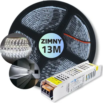 LED páska SADA 13 m Taśma pasek listwa LED SMD bílá studená s napájecím zdrojem 12V
