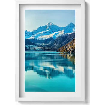 Obraz Obraz s rámem a grafikou na zeď Krásná krajina horského jezera 40x60 cm