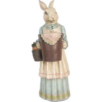 Bytová dekorace Dekorace králičí žena v šatech a s květníčkem na malou květinu - 23*17*46 cm