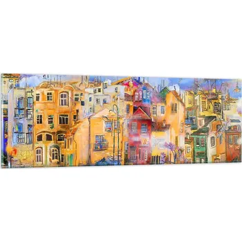 Obraz Obraz na skle do obýváku ložnice 90x30 město foto obrazy na zeď sklo