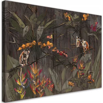Obraz OBRAZ NA PLÁTNĚ Opice v džungli 100x70