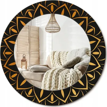 Zrcadlo Dekorativní kulaté zrcadlo s potiskem do koupelny nebo pokoje, Mandala, průměr 50 cm