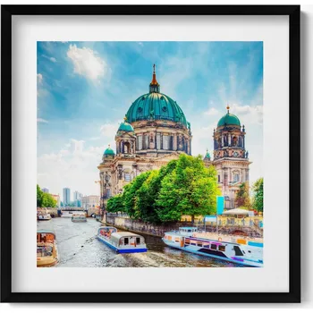 Obraz Dekorativní nástěnný obraz v rámu do obýváku Berlínská katedrála Německo 50x50 cm