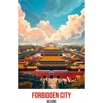 Obraz Plakát Zakázané město, Peking bez rámu 64 x 90 cm