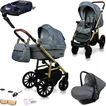 Kočárek Dětský kočárek 4v1 BabyLux Aspero: sportovní kočárek, hluboká korba, autosedačka, základna ISOFIX