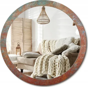 Zrcadlo Zrcadlo s potiskem do koupelny ložnice obývacího pokoje Rezavý kov, velké 100 cm