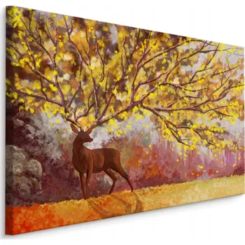 Obraz Obraz do jídelny akvarel jelen krajina 3D 40x30