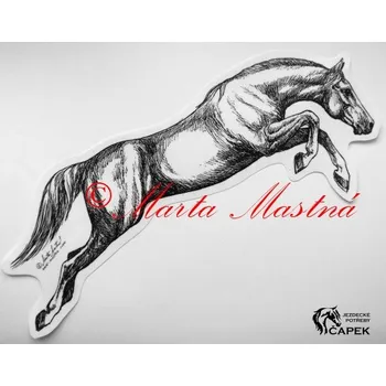 Žertovný předmět Samolepka -KŮŇ VE SKOKU-