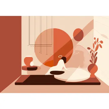 Plakát Plakát Klid v geometrickém slunci bez rámu 42 x 29,7 cm