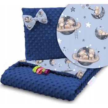 Dětská deka MINKY DEKA 75x100 cm SADA PROŠÍVANÁ A ZAVINOVAČKA POLŠTÁŘ BABYMAM