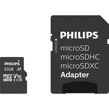 Paměťová karta Philips MicroSDHC karta 32 GB Class 10 UHS-I U1 včetně adaptéru