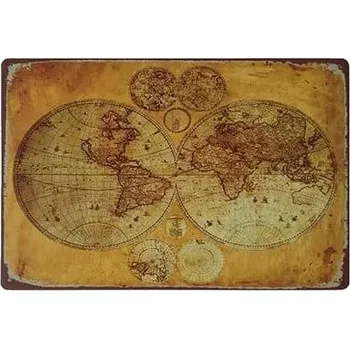 Obraz Cedule Mapa světa