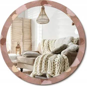 Zrcadlo Moderní Loftové zrcadlo závěsné s potiskem Růže kompozice XXL průměr 100 cm